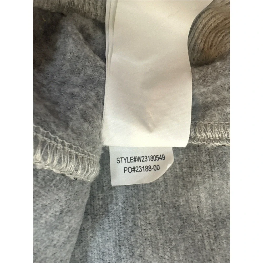 Prana Brandie Fleece Lined Wool Snap Collar Pullover Sweater Gray & Bone Woman M